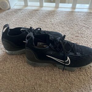 Nike Black and White VaporMax Knit Running Shoes